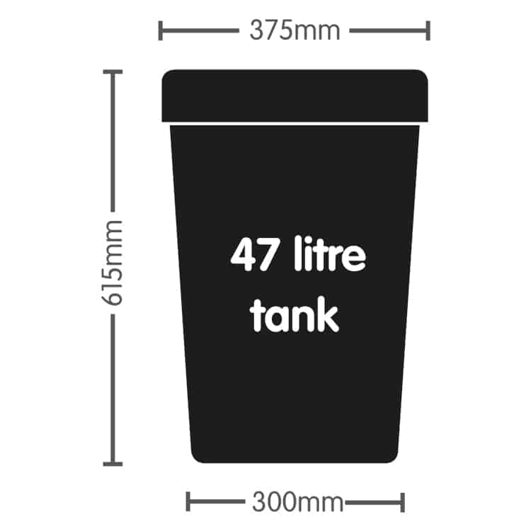 Tank 47 liter m låg